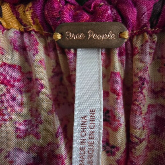 Free People Shocking Pink & Orange Long Flowing Dress - Picture 4 of 6